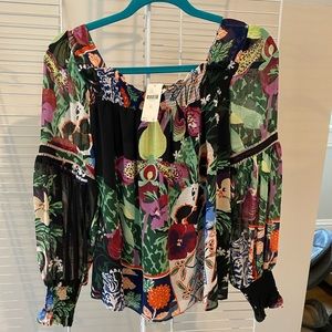 Brand New Anthropology patterned blouse. Size XS